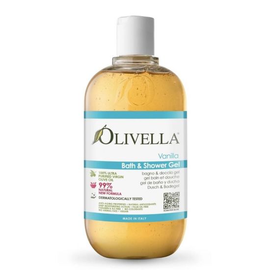 Гель для душа и ванны Ваниль на основе оливкового масла Olivella