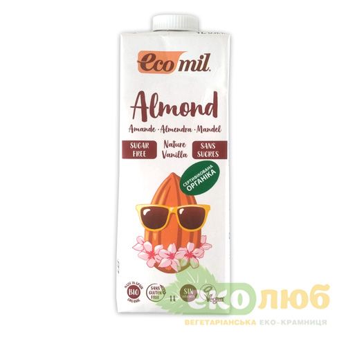 Молоко из миндаля с ванилью без сахара EcoMil