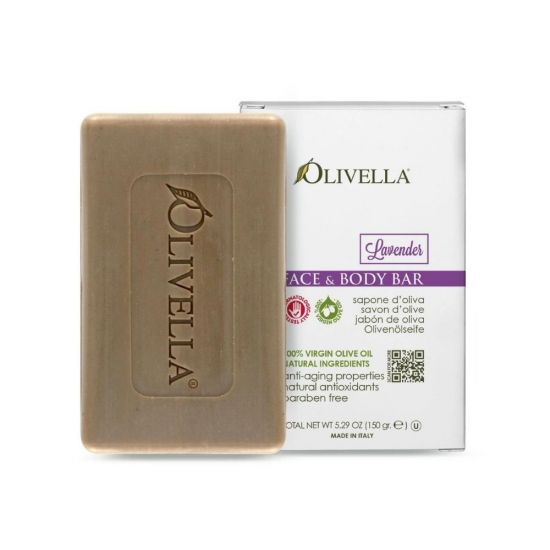 Мыло твердое для лица и тела Лаванда на основе оливкового масла Olivella