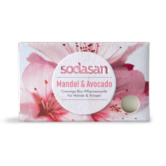 Мыло увлажняющее Almond & Avocado для лица Sodasan