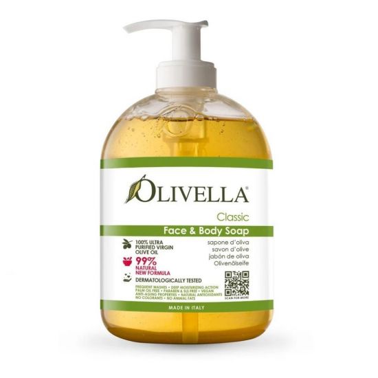 Мыло жидкое для лица и тела на основе оливкового масла Olivella