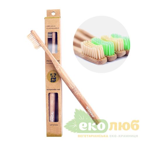 Зубная щетка бамбуковая Eco Panda